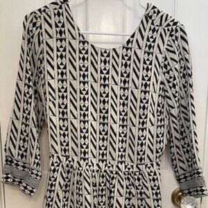 Black and white geometric patterned Madewell dress